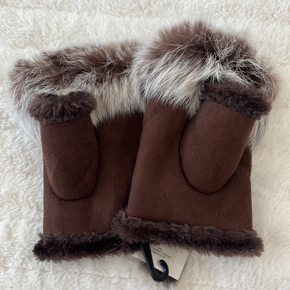 NEW | Rabbit Fur | Fingerless Gloves - Picture 3 of 5
